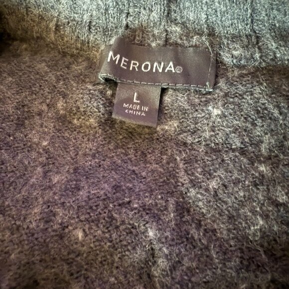Merona 1/4 Zip Pullover Gray Sweater, Men's Large - Picture 4 of 4